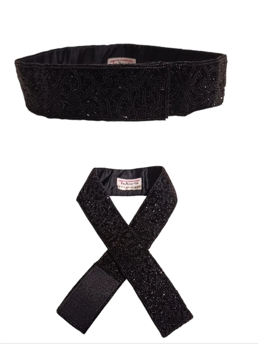 Vintage Talbots Beaded Wide Wrap Belt